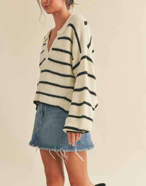 
                  
                    Cozy Stripes Knit Sweater
                  
                