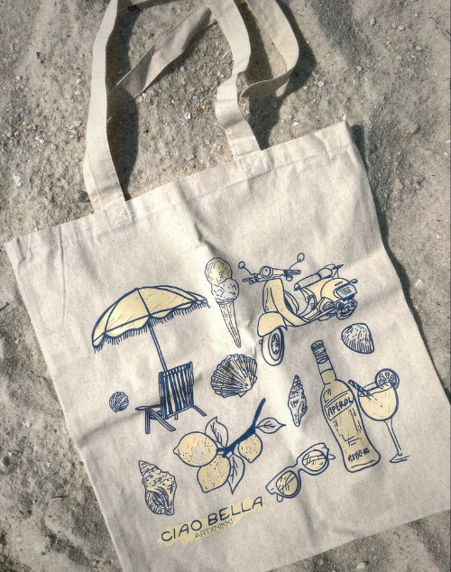 Load image into Gallery viewer, Italian Summer Canvas Tote Bag
