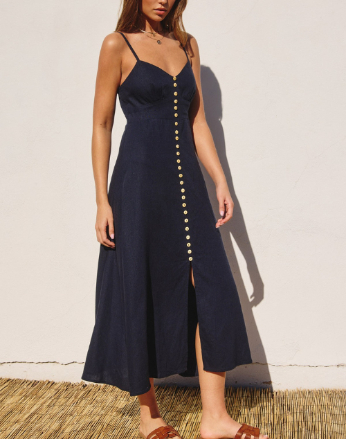 Heaven Sent Button Front Midi Dress