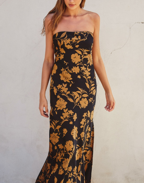 Undeniable Icon Gold Floral Maxi Dress