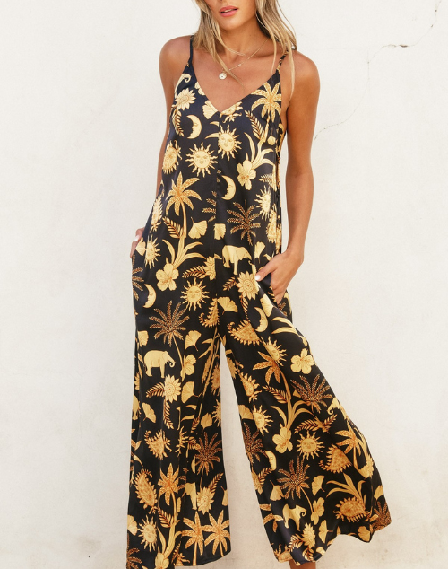 Golden Safari Tie Back Jumpsuit