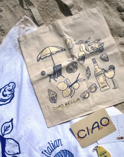 Load image into Gallery viewer, Italian Summer Canvas Tote Bag
