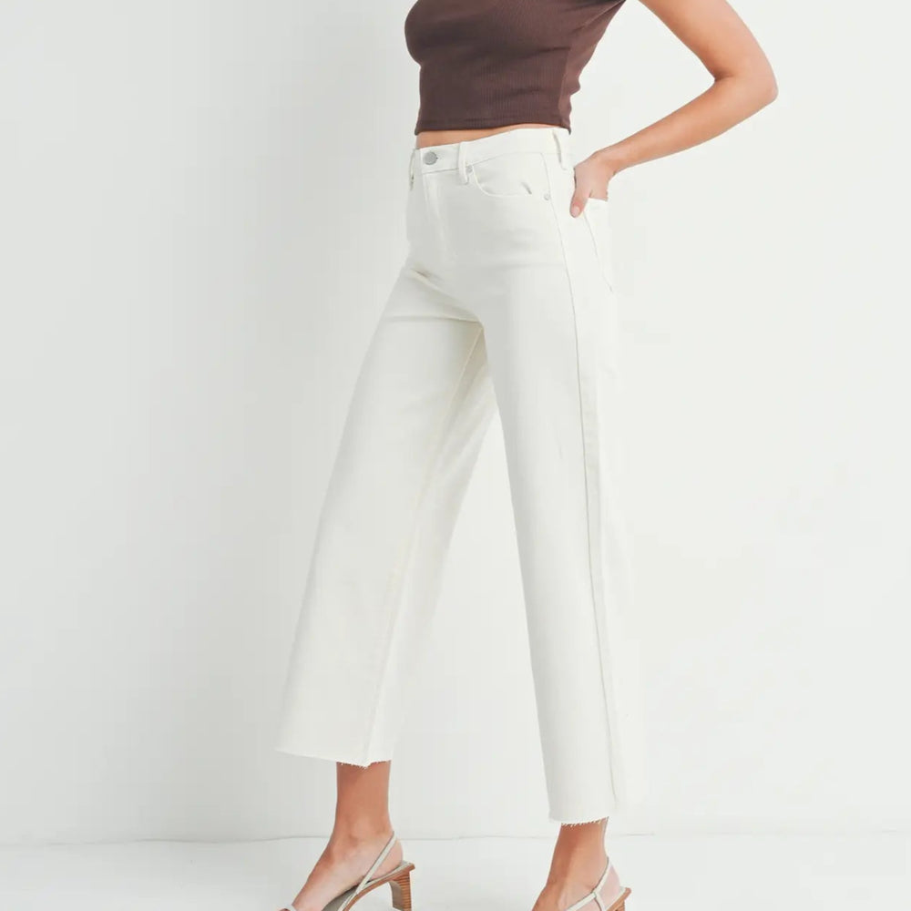 Just Black Scissor Cut Wide Leg Vanilla Bean Denim