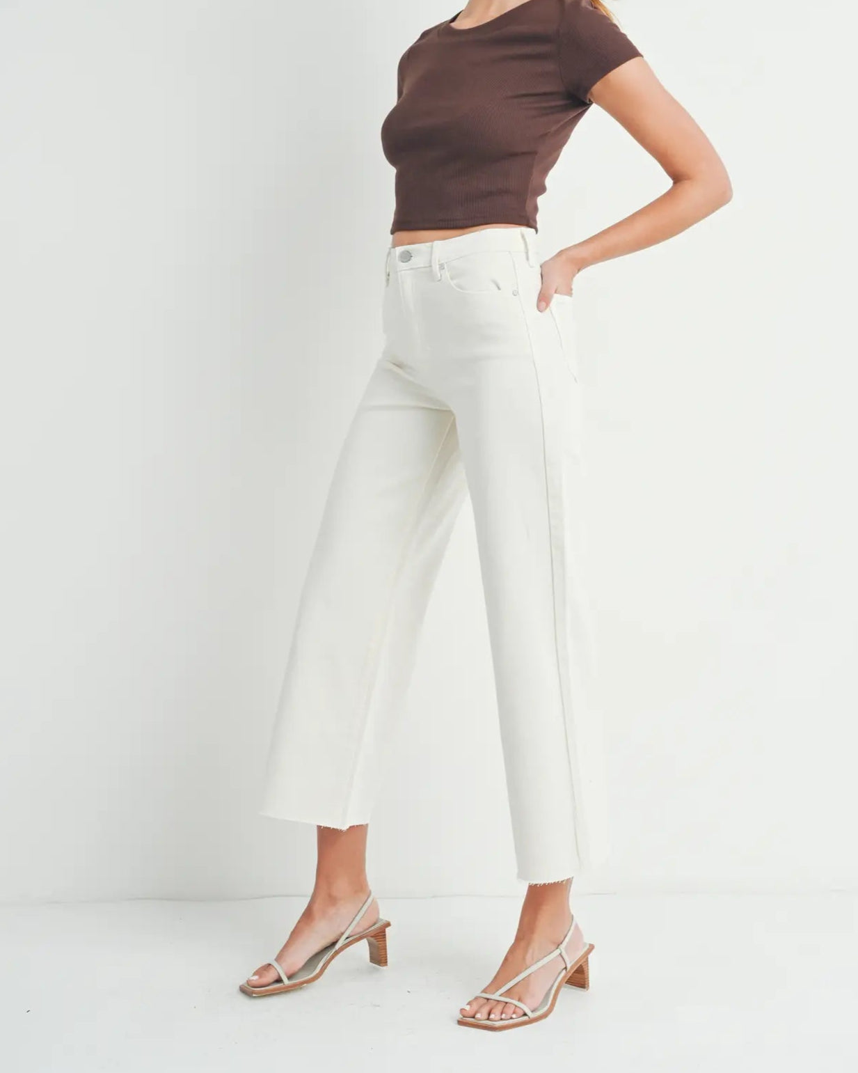 Just Black Scissor Cut Wide Leg Vanilla Bean Denim