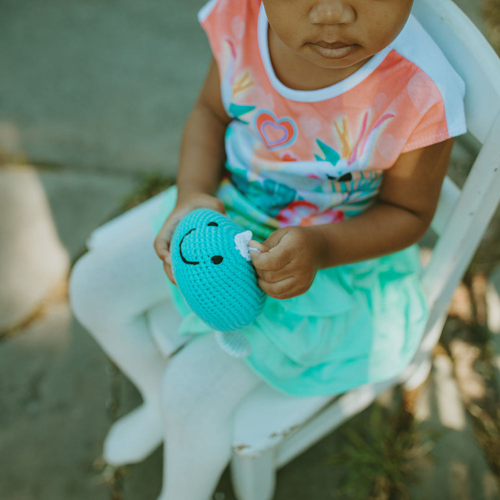 
                  
                    Baby Whale Turquoise Toy Rattle by Pebble
                  
                