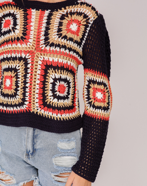 Mel Crochet Patchwork Sweater