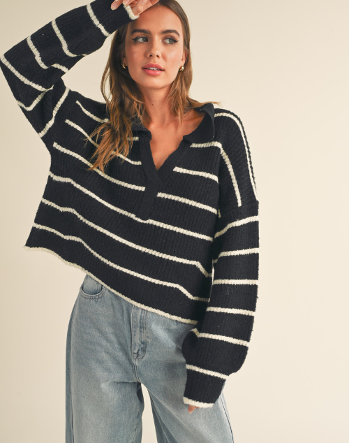 
                  
                    Cozy Stripes Knit Sweater
                  
                