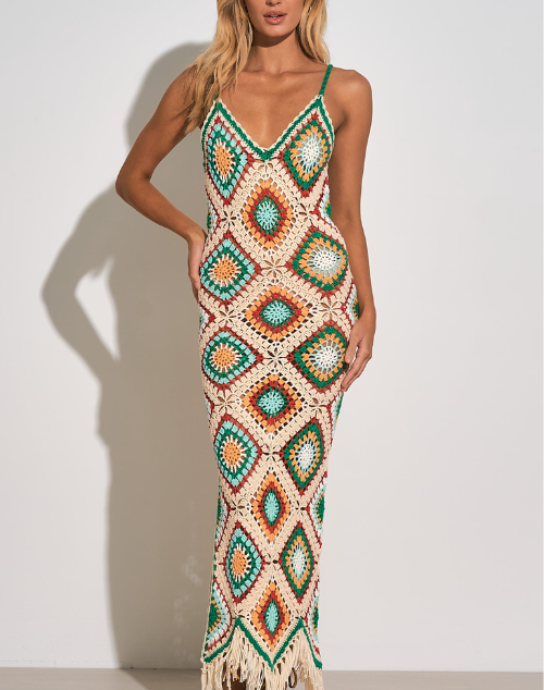 Load image into Gallery viewer, Marina Crochet Maxi Dress by Elan
