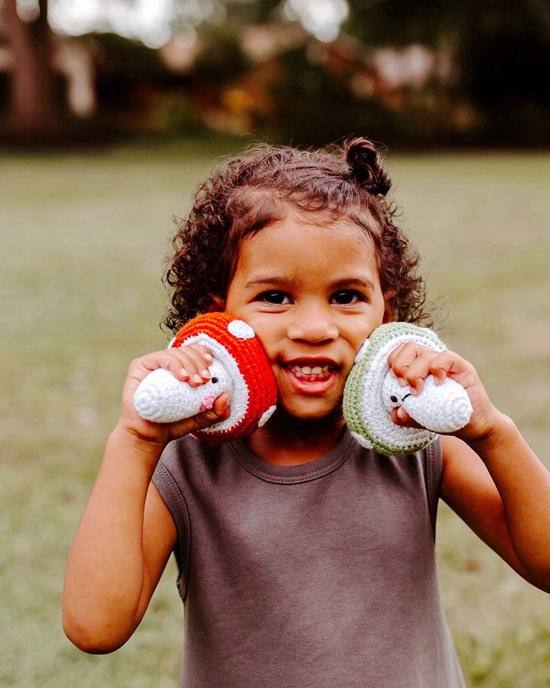 Pretend Play Food Rattle Red Mushroom by Pebble