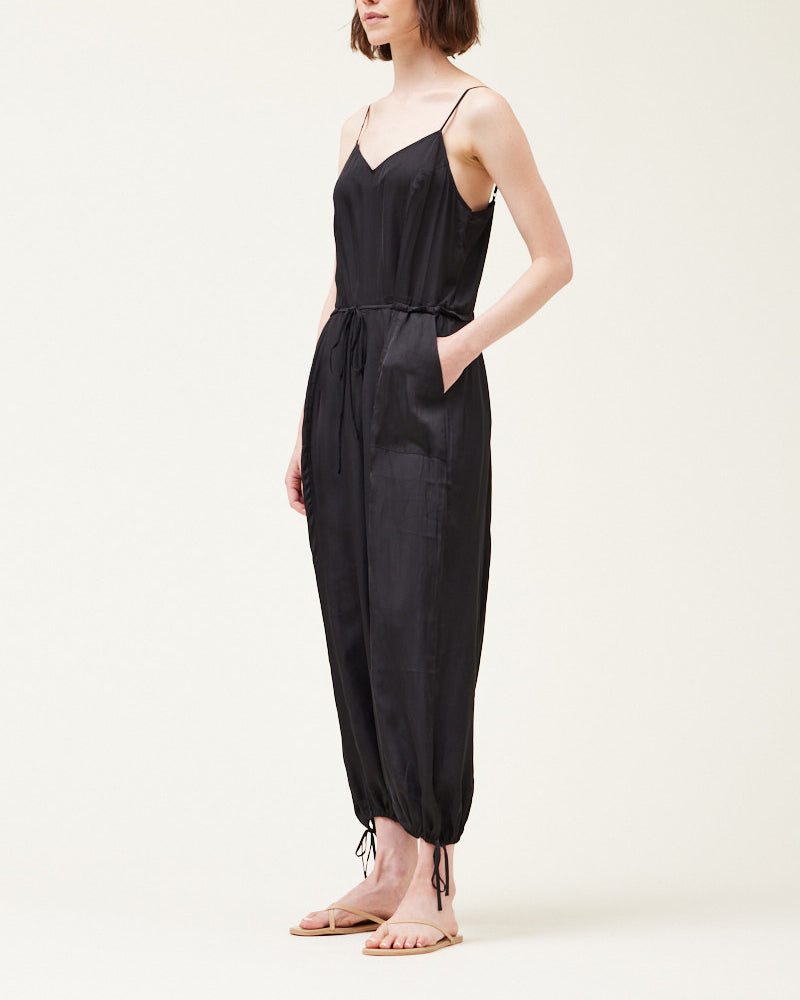 Devin Seamed Satin Jumpsuit