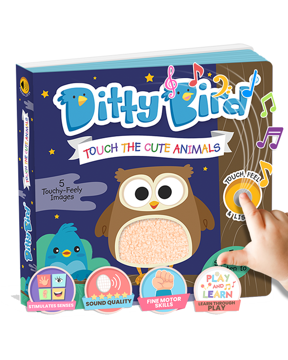 Ditty Bird - Ditty Bird First Sensory Book Montessori Method Cute Animals