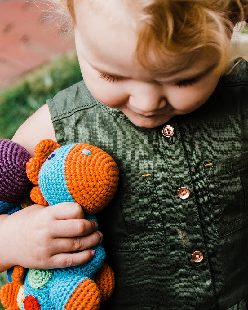 Stegosaurus Turquoise Plush Dino by Pebble