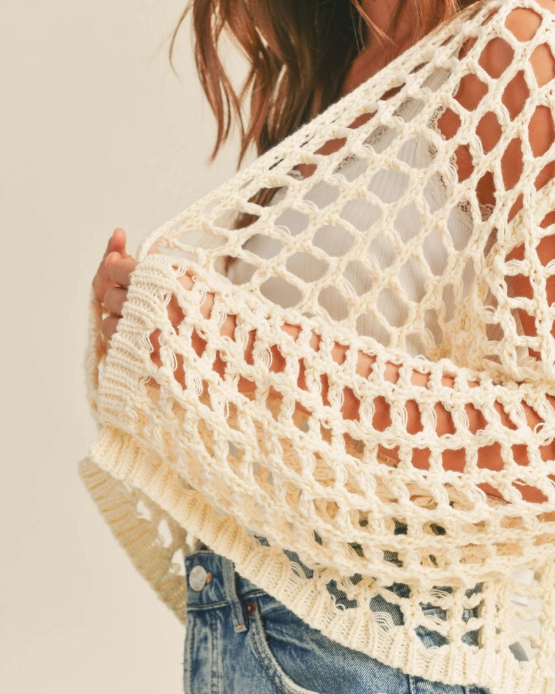 Lucy Crochet Cropped Cardigan