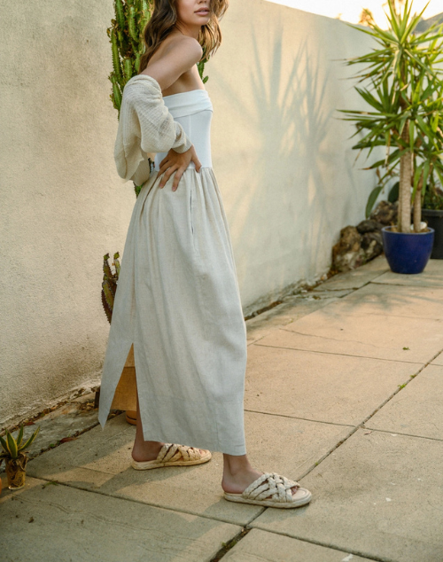 
                  
                    Isabel Linen Ribbed Knit Maxi Dress
                  
                