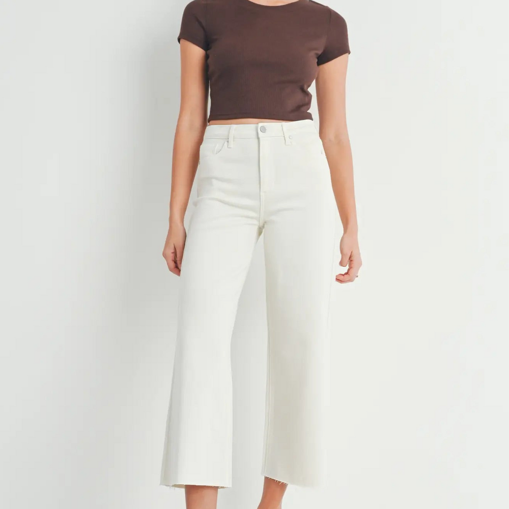 Just Black Scissor Cut Wide Leg Vanilla Bean Denim