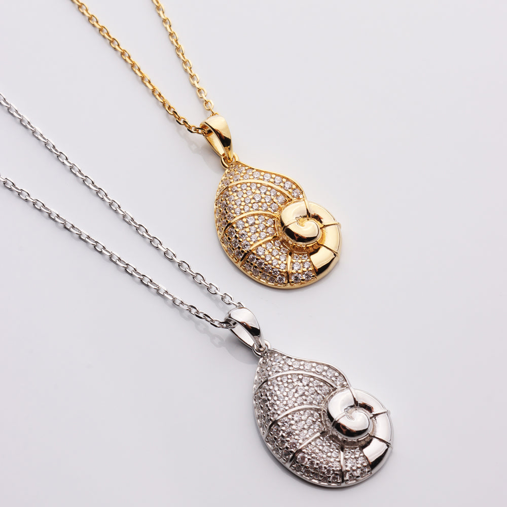 
                  
                    CZ Nautilus Shell Necklace
                  
                