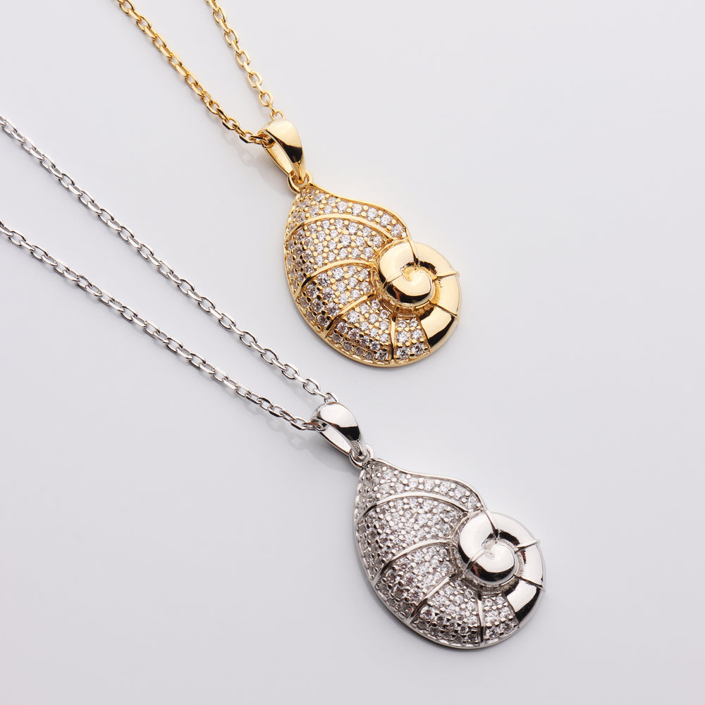 CZ Nautilus Shell Necklace