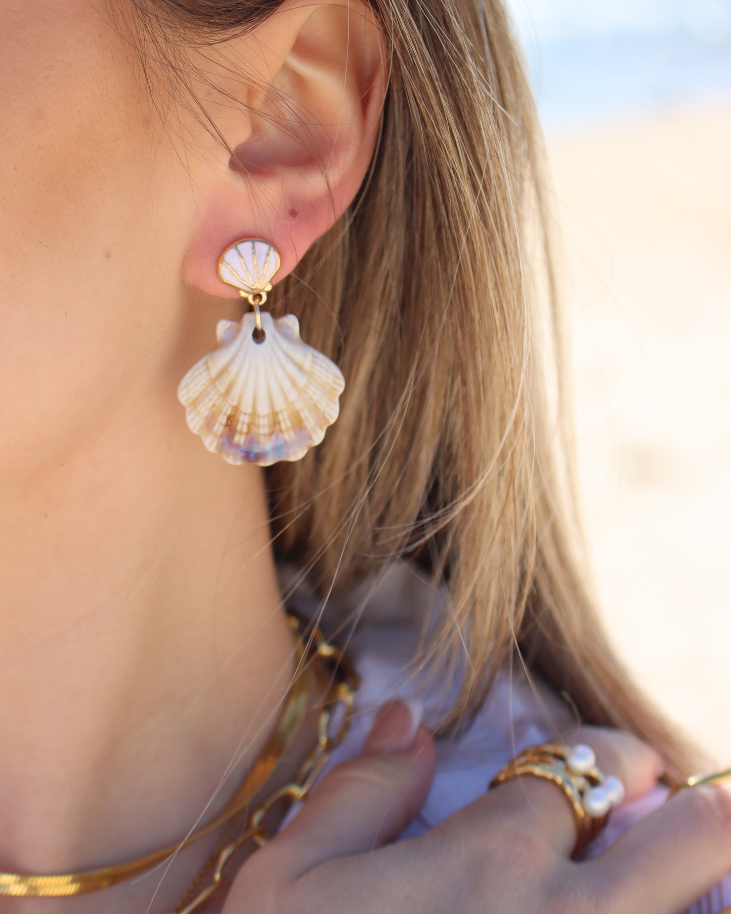 Seashell Duet Drop Earring