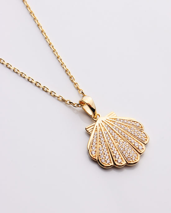 CZ Scallop Shell Necklace