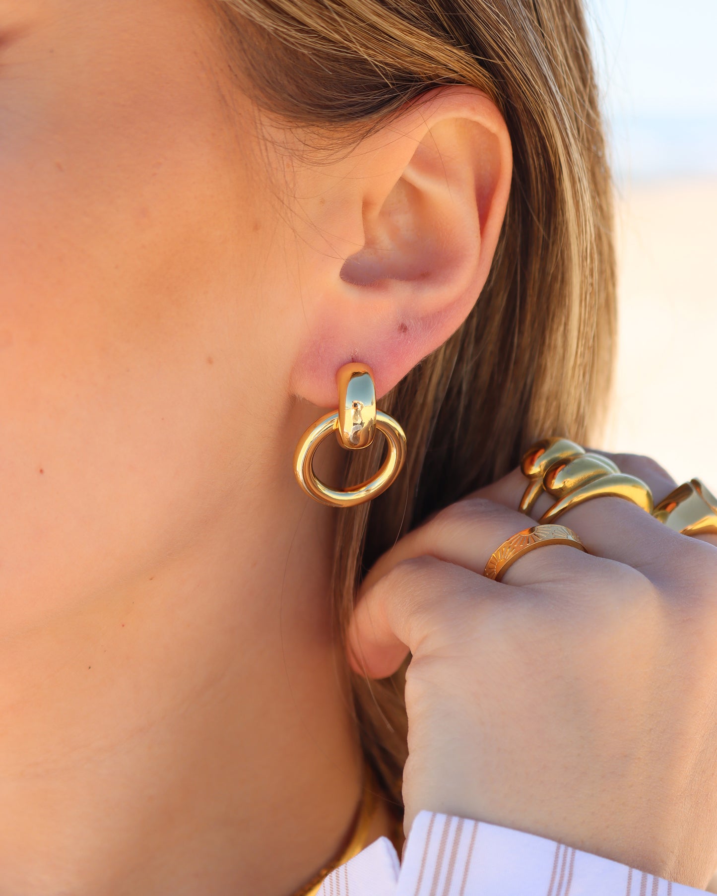 Gilded Knocker Earrings
