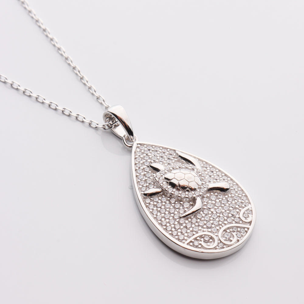 
                  
                    CZ Sea Turtle Teardrop Necklace
                  
                