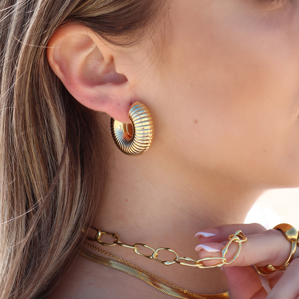 Rigid Wide Bubble Hoop Earring