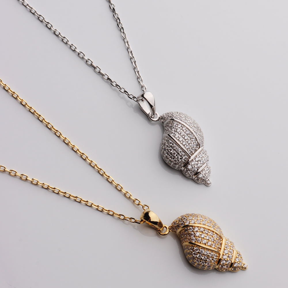 CZ Conch Shell Necklace