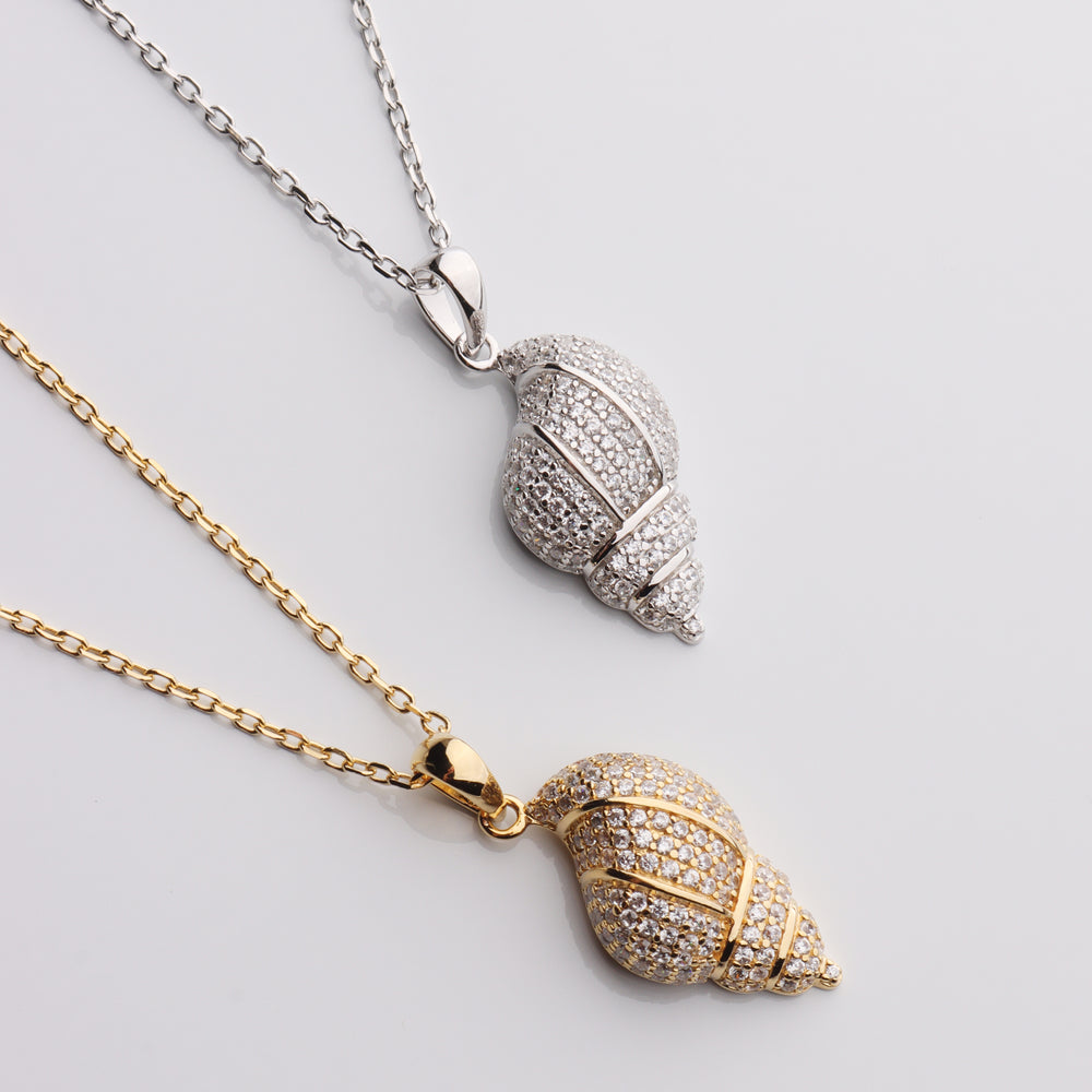 CZ Conch Shell Necklace