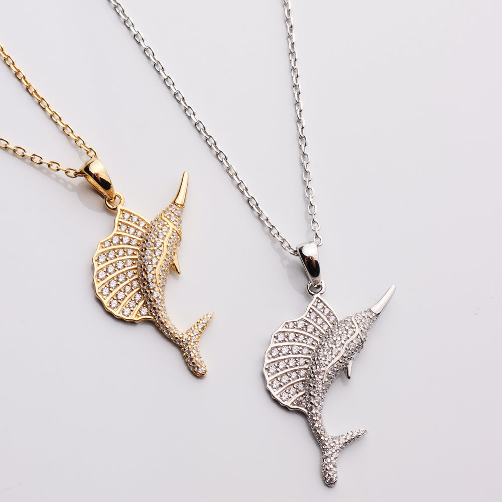 
                  
                    CZ Sail Fish Necklace
                  
                