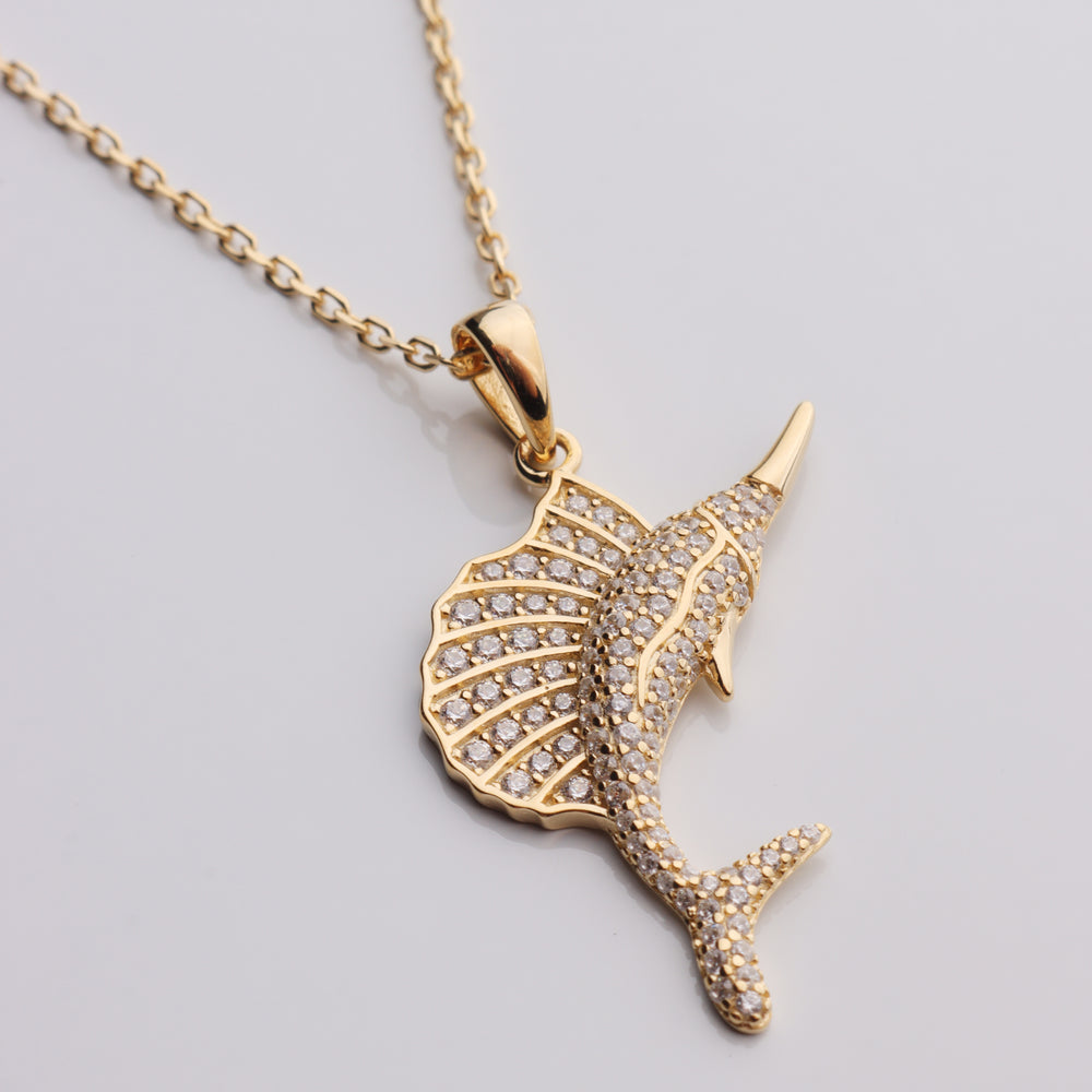 
                  
                    CZ Sail Fish Necklace
                  
                