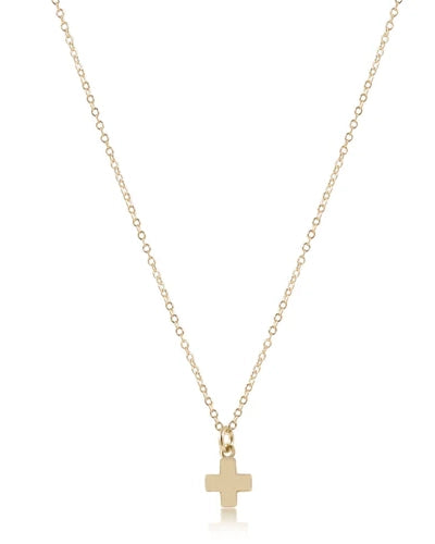 Enewton Signature Cross Small Gold- 16" Necklace