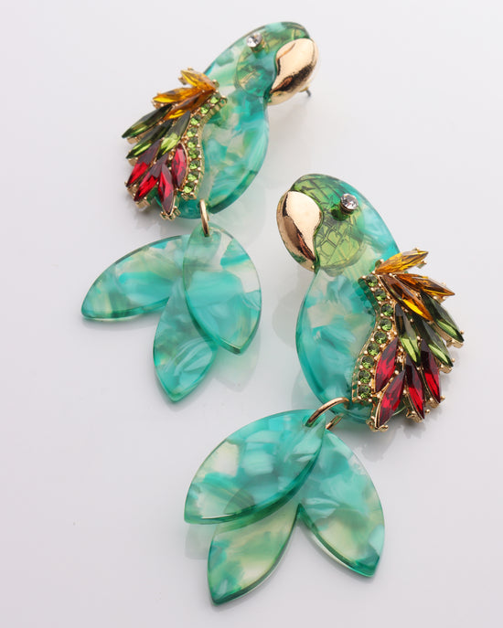 Marbled Turquoise Parrot Earring