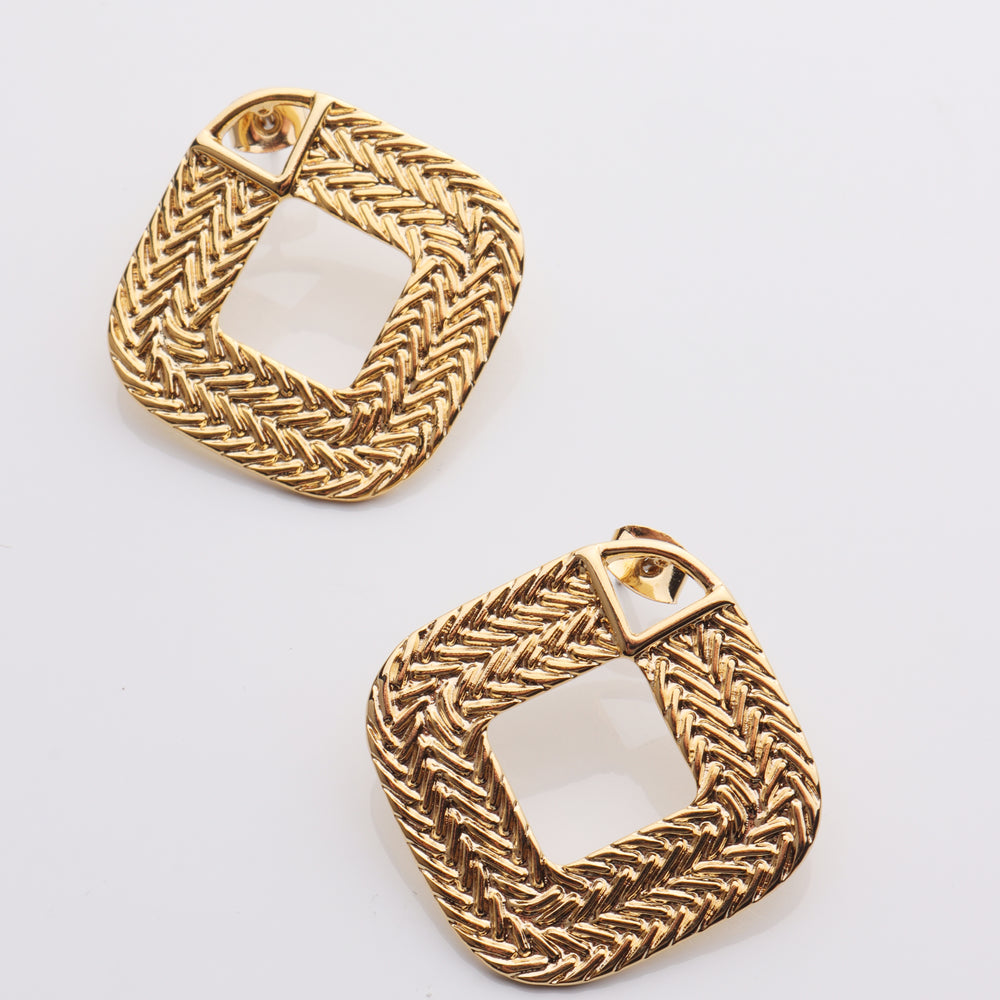 Basket Weave Square Earring