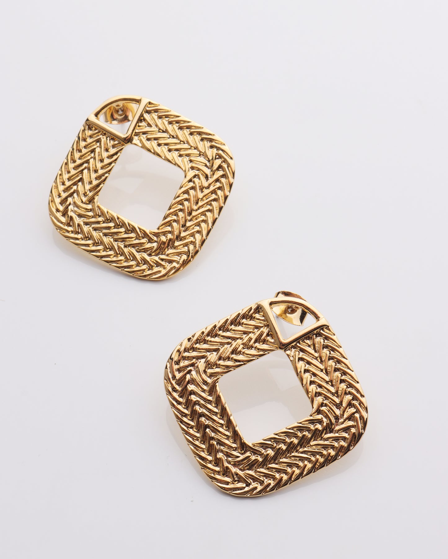 Basket Weave Square Earring