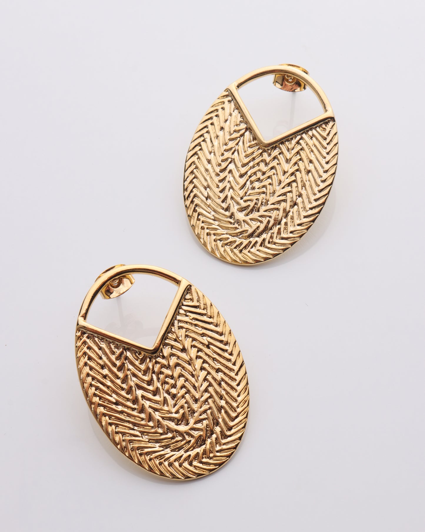 Basket Weave Oval Earring