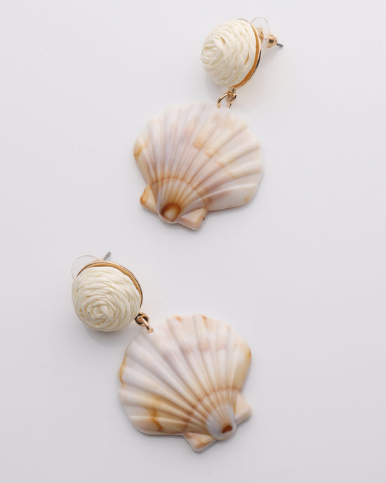 Organic Scallop Shell Dangle Earring