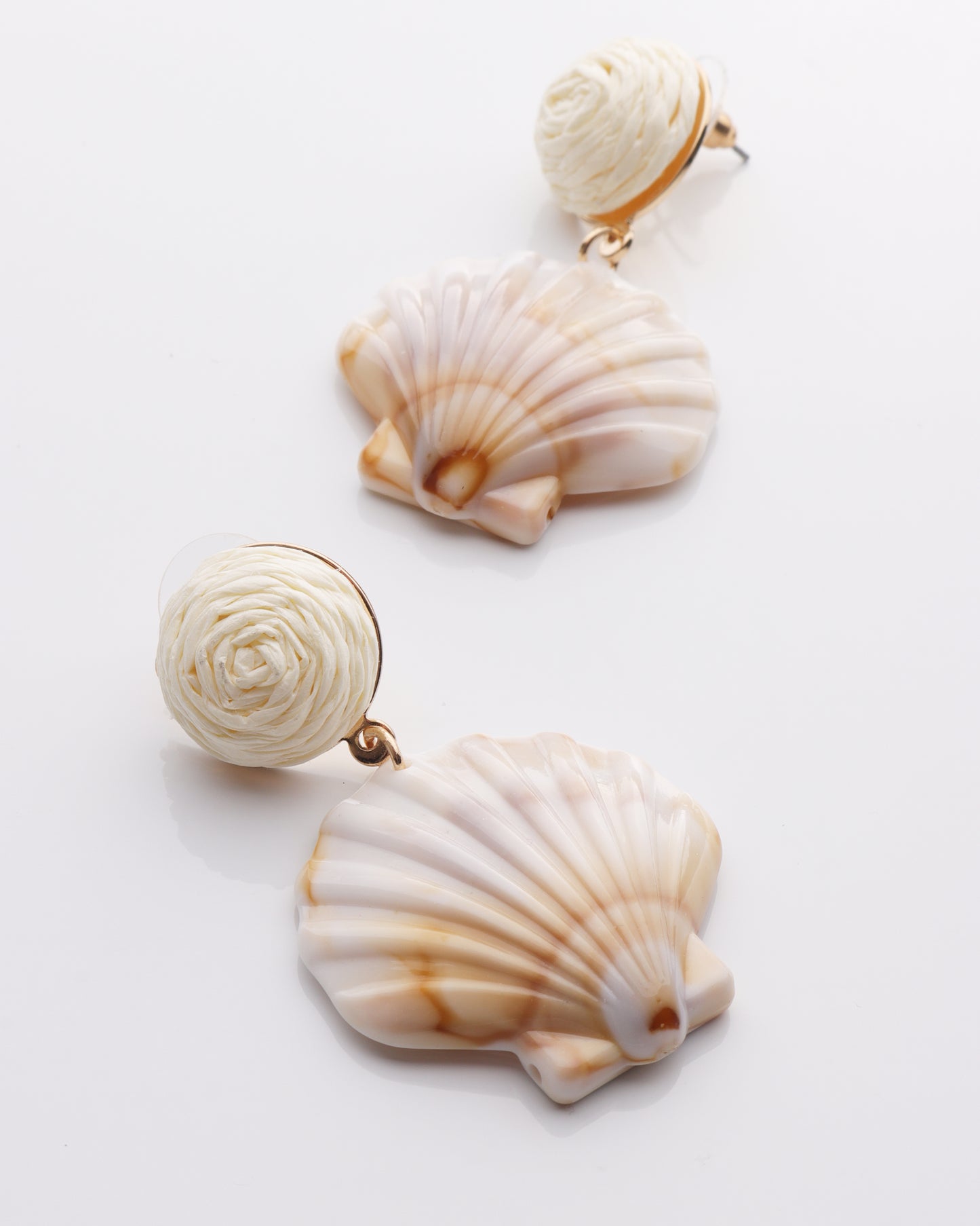Organic Scallop Shell Dangle Earring