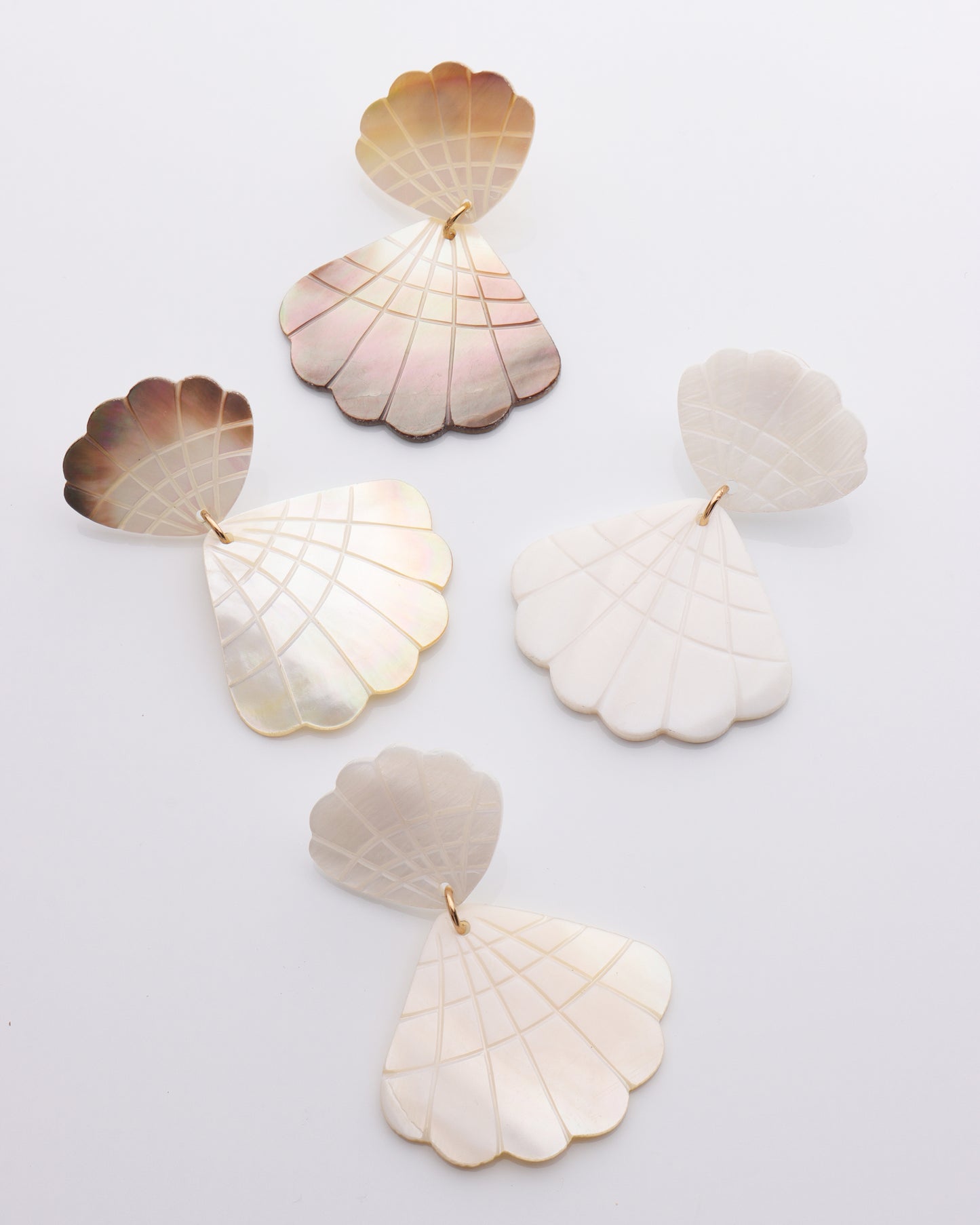 Tiered Scallop Shell Dangle Earring