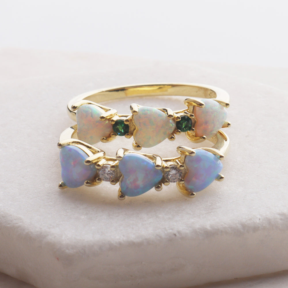 Opal Hearts Ring