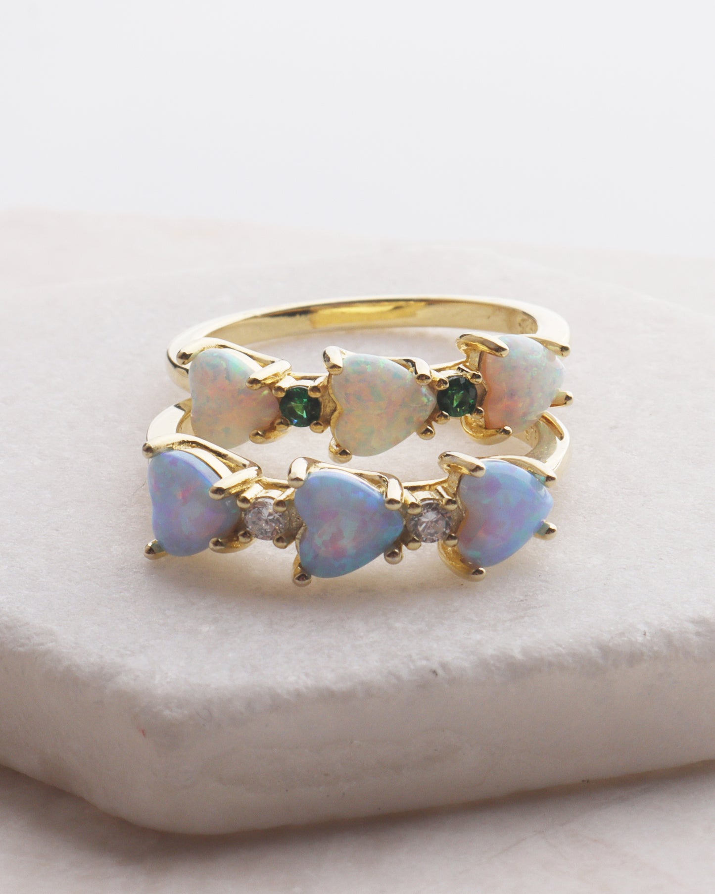 Opal Hearts Ring