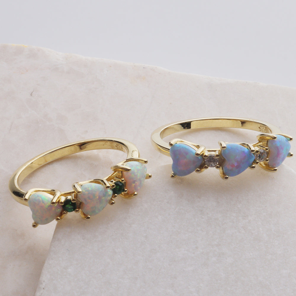 Opal Hearts Ring