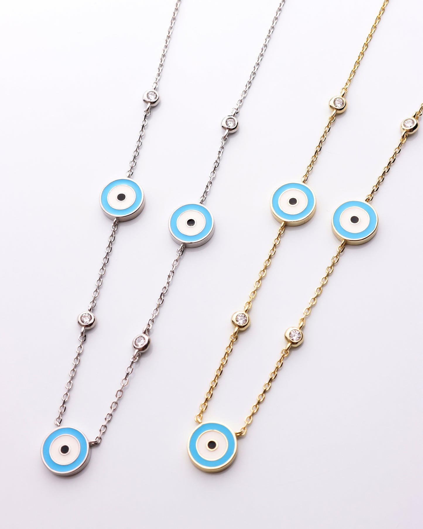 Multi Large Blue Evil Eye Necklace