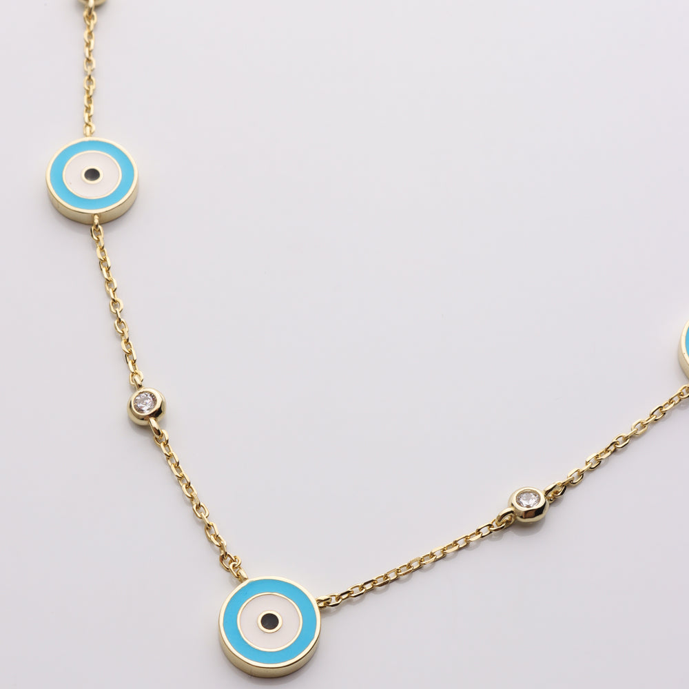 
                  
                    Multi Large Blue Evil Eye Necklace
                  
                