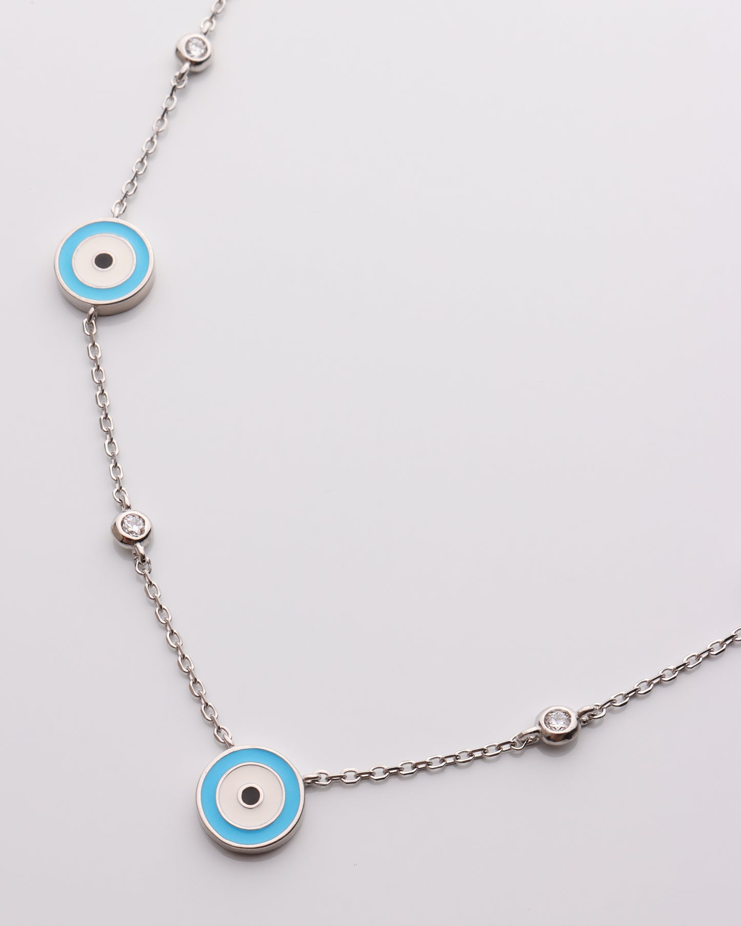 Multi Large Blue Evil Eye Necklace