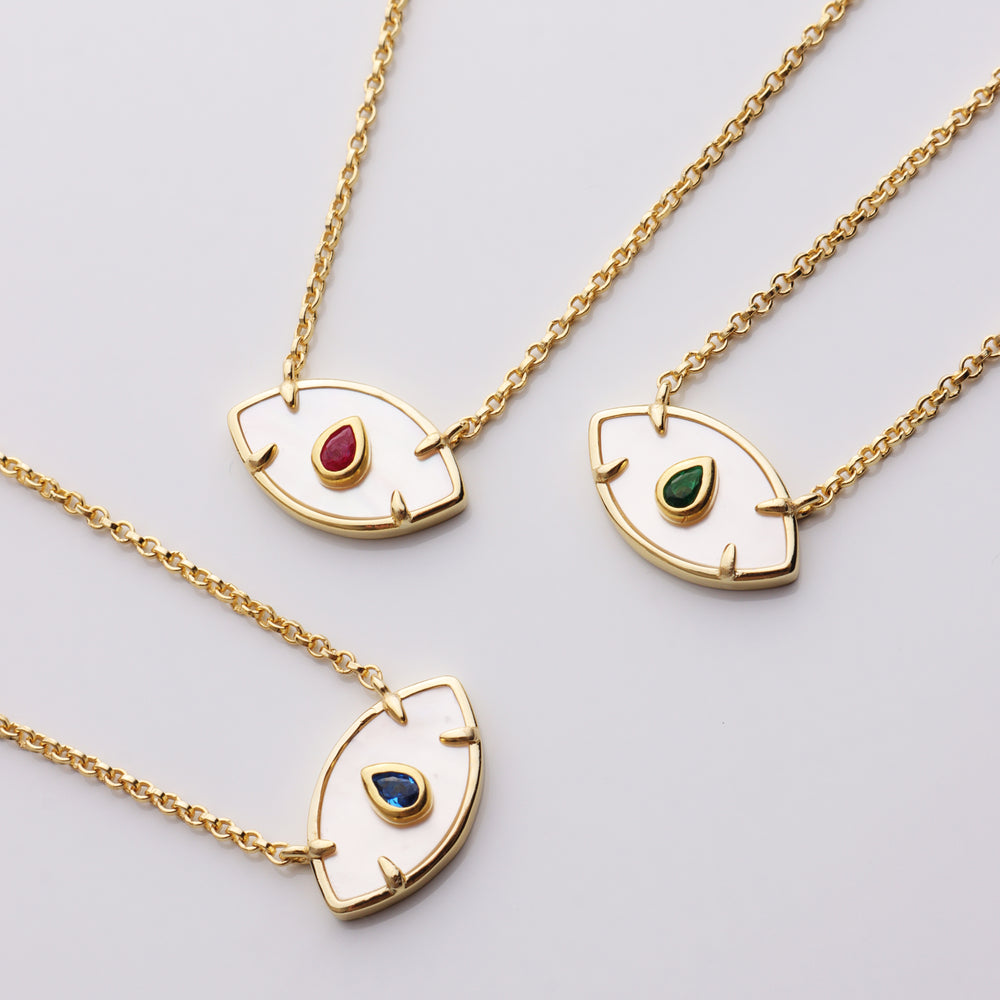 
                  
                    Mother of Pearl Evil Eye Necklace
                  
                