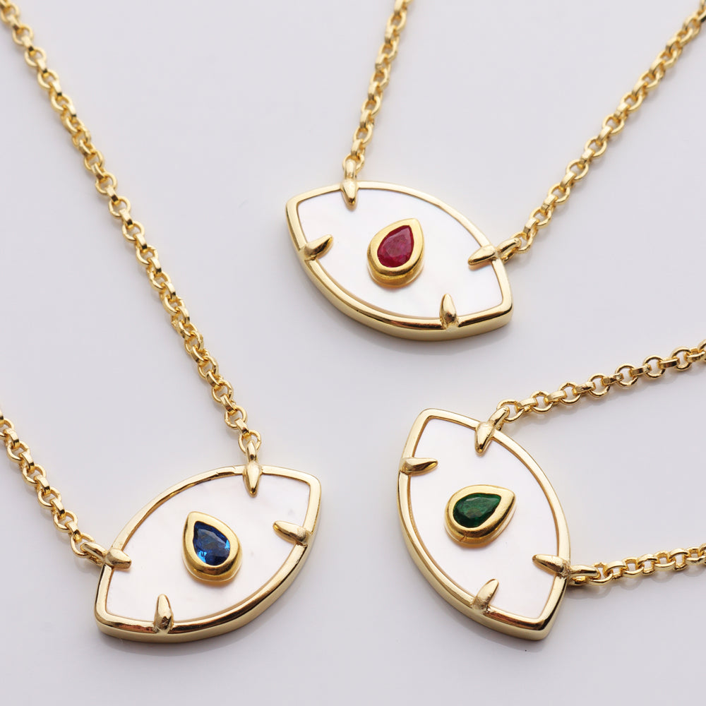 
                  
                    Mother of Pearl Evil Eye Necklace
                  
                