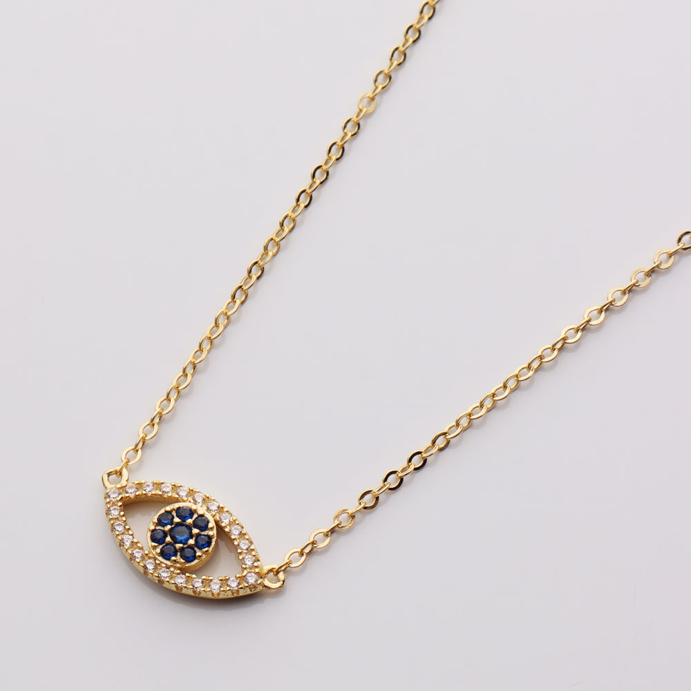 CZ Outline Evil Eye Necklace