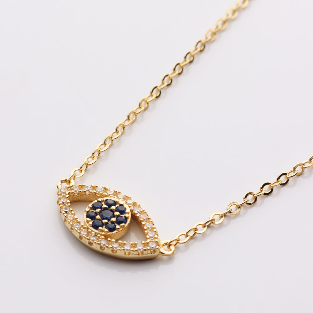 
                  
                    CZ Outline Evil Eye Necklace
                  
                