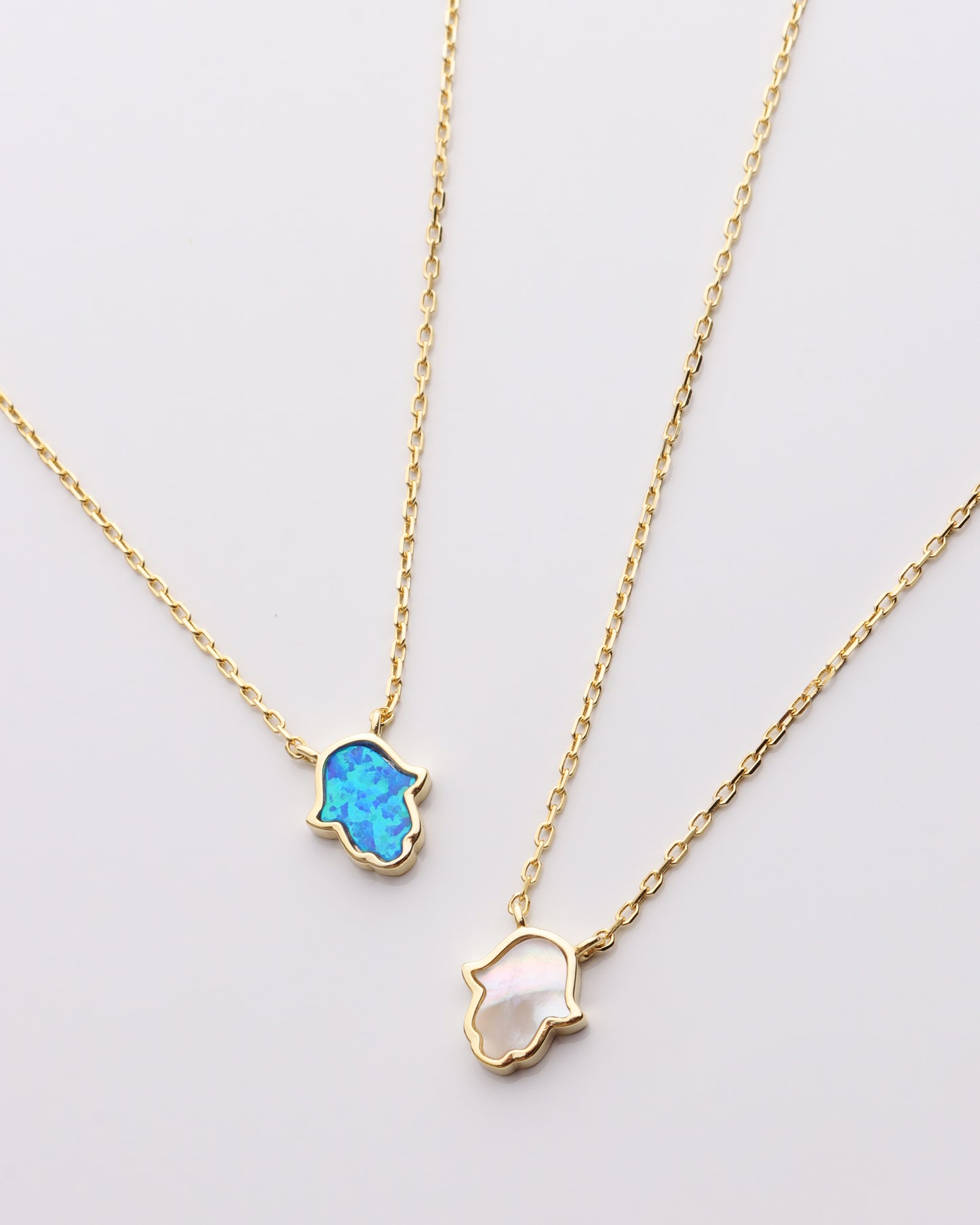 Opal Hamsa Hand Necklace