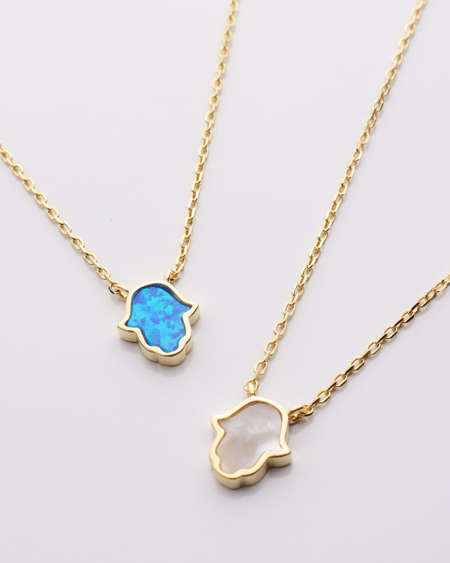 Opal Hamsa Hand Necklace